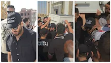 بالصور- تامر حسني يحمل نعش والده إلى مثواه الأخير