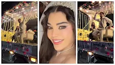 بالفستان الأبيض والزغاريد.. ما سر "زفة" هيفاء وهبي وسانت ليفانت في شوارع