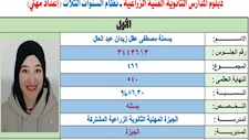 فرحت أهلي بتفوقي.. الأولى على الدبلوم الزراعي بالجيزة: حلمي كلية الزراعة جامعة القاهرة