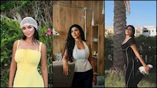 أبيض وأصفر وأسود.. كارولين عزمي تستعرض إطلالاتها أمام البحر