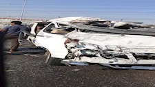 مصرع سيدتين وإصابة 6 أشخاص في انقلاب ميكروباص أعلى الطريق الأوسطي