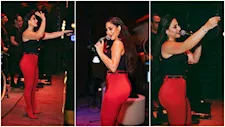 10 صور بإطلالة جريئة.. بوسي تتألق بالأسود والأحمر في أحدث ظهور لها