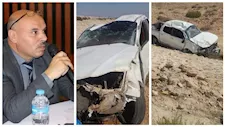 بالصور- إصابة سكرتير عام محافظة مطروح ومرافقيه في انقلاب سيارة