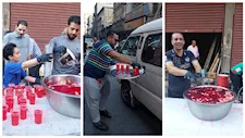 عادة سنوية.. أهالي الإسكندرية يوزعون الشربات بالموز احتفالًا بالمولد النبوي - فيديو وصور 