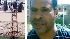 قفز خلفه.. شاب ينقذ طفل من ذوى الهمم من الغرق في ترعة السويس -صور