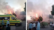 السيطرة على حريق التهم عددًا من أشجار النخيل بأرمنت في الأقصر -صور