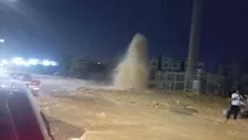 "المياه غرقت الشوارع".. انفجار ماسورة مياه في مدينة 6 أكتوبر- فيديو وصور