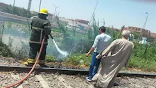 السيطرة على حريق بجوار شريط السكة الحديد في بني سويف