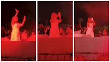 صور وفيديو..لميس الحديدي تحتفل مع جمهور شيرين عبد الوهاب في الساحل الشمالي