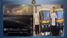 لإختصار الطريق.. ضبط سائقي "توك توك" قادا عكس الاتجاه أعلى كوبري بالزيتون