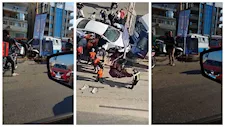 اختلال عجلة القيادة.. ملاكي تصطدم بميني باص وعمود إنارة في المقطم