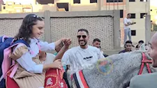 على ظهر حصان وبالمزمار البلدي.. زفة لطفلة في أول يوم مدرسة بكفر الشيخ