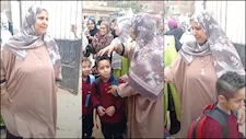 «شعره محتاج يتقص».. صالحة تنظم دخول الطلاب بمدرسة الشهيد أحمد سمير في أول أيام الدراسة - صور