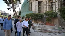 عميد قصر العيني يتابع أعمال الترميم الجارية بمبنى القبة التاريخية