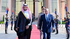 الرئيس السيسي يودع محمد بن سلمان في ختام زيارته لمصر