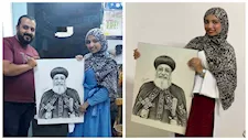 رسالة حب من المنيا.. "شيماء" تقضي 48 ساعة في رسم بورتريه للبابا تواضروس