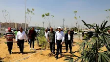 لتنفيذ مبادرة تخضير القاهرة.. المحافظ يتابع أعمال التشجير بمحوري هيكل والحضارات