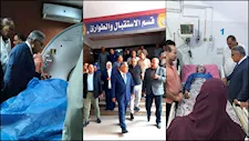 محافظ الدقهلية ومدير الأمن يتفقدان حالة الأم بعد وفاة نجليها في حادث منزل برهمتوش -صور