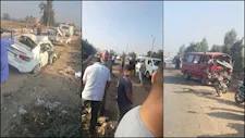 مصرع أب ونجله وإصابة 9 آخرين في حادث تصادم بطريق "زفتى - المحلة"