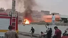 انفجار أنبوبة بوتاجاز يشعل حريقًا داخل كشك في قليوب