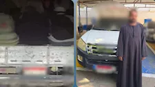 ضبط قائد سيارة ربع نقل سمح لركاب بالجلوس أعلى الصندوق في القاهرة