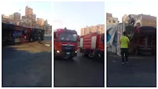 "حمولة قطن على الأسفلت".. انقلاب سيارة نقل بكرموز غرب الإسكندرية - صور