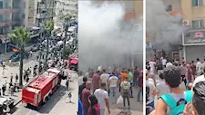 بالصور- حريق هائل يدمر مطعم وجبات سريعة في الإسكندرية