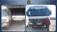 "مش عارف يعدي".. ضبط سائق نقل اصطدمت حمولته بكوبري المنوفية