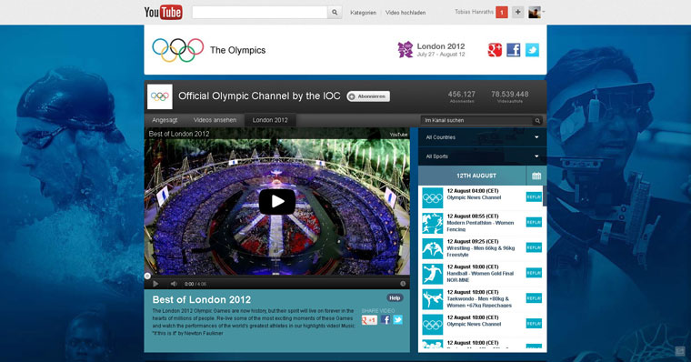 اليوتيوب يعيد بث أولمبياد لندن كاملةً