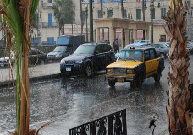 جانب سابق من الأمطار الغزيرة بالإسكندرية