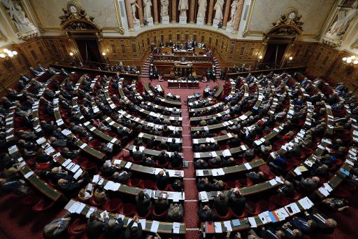 مشهد عام لمجلس الشيوخ الفرنسي منعقدا في 28 تشرين ا