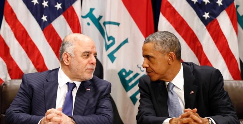 الرئيس الأمريكي باراك أوباما و رئيس الوزراء العراق
