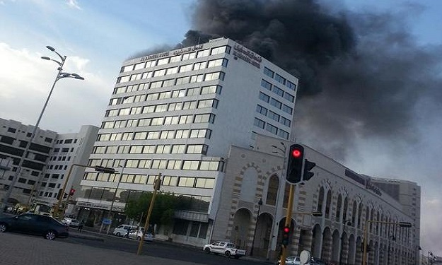 مراسل ''مصراوي'': سبب حريق فندق المدينة ''نشارة خش