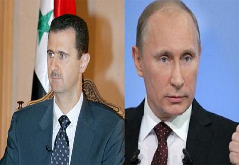 الرئيس الروسي فلاديمير بوتين والسوري بشار الأسد 