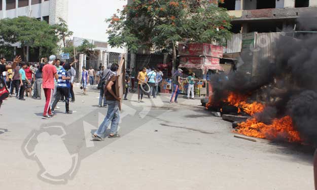 اشتباكات بين الإخوان و قوات الأمن في شارع الزهراء 