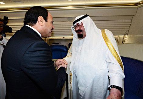 الملك عبد الله بن عبدالعزيز والرئيس عبد الفتاح