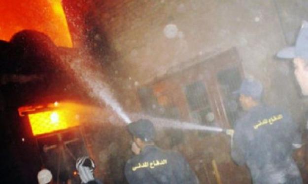 مجهولون يشعلون النيران بنقطة شرطة بمدينة العاشر من