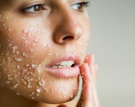 woman with sea salt on face