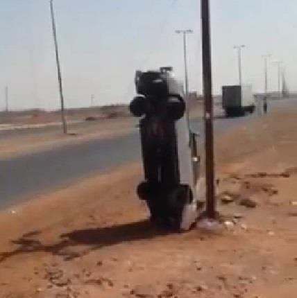 حادث مرورى لدورية شرطة سعودية 