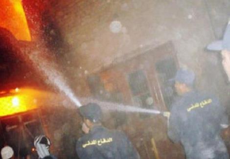رجال الحماية المدنية يحاولون السيطرة على حريق - ار