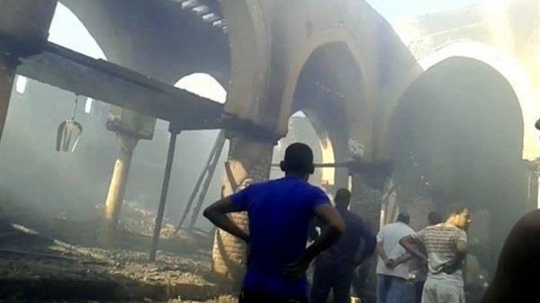 حريق مسجد العمری بنجع حمادی لم يؤثر علی عناصره الم