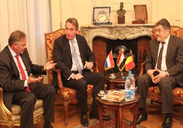 السيد البدوى مع سفيرا بلجيكا وهولندا