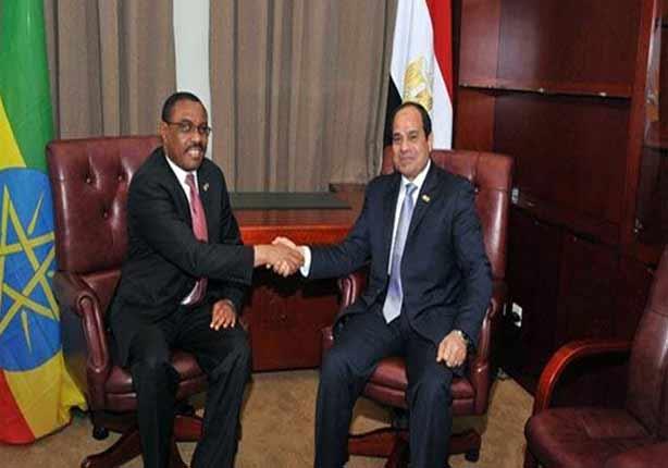 الرئيس عبد الفتاح السيسي مع رئيس وزراء إثيوبيا مار