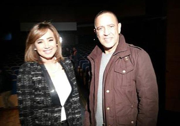 الفنان أشرف عبد الباقي مع المذيعة رشا نبيل