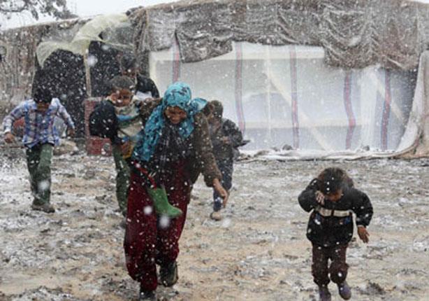 العاصفة الثلجية تثير المخاوف بشأن لاجئي سوريا وفلس