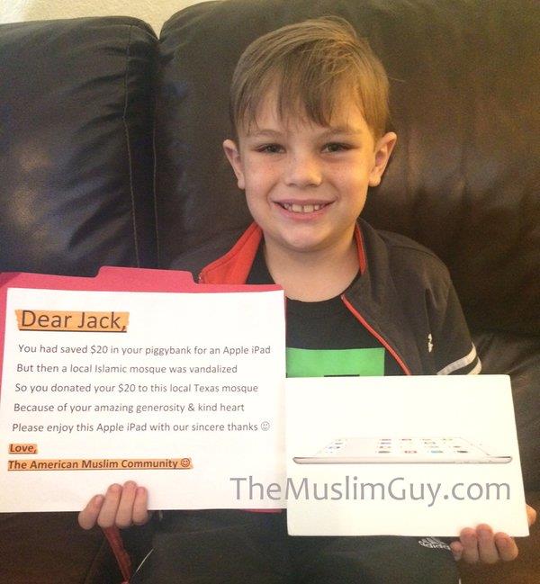 طفل أمريكي يتبرع بـ20 دولارا لبناء مسجد