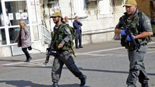 أفراد من الشرطة الإسرائيلية قرب "بوابة دمشق" في ال