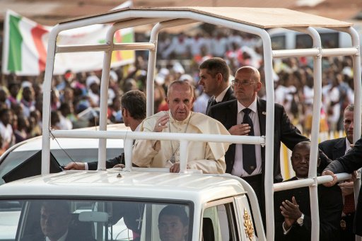 البابا فرنسيس في بانغي في 29 تشرين الثاني/نوفمبر 2