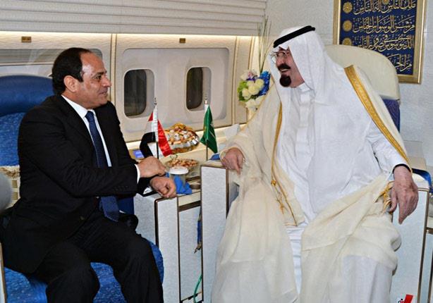العاهل السعودي الراحل في اخر لقاءاته مع الرئيس الس