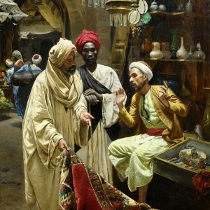 بائع السجاد، القاهرة، 1885 . وكان فيه عاده غريبه و